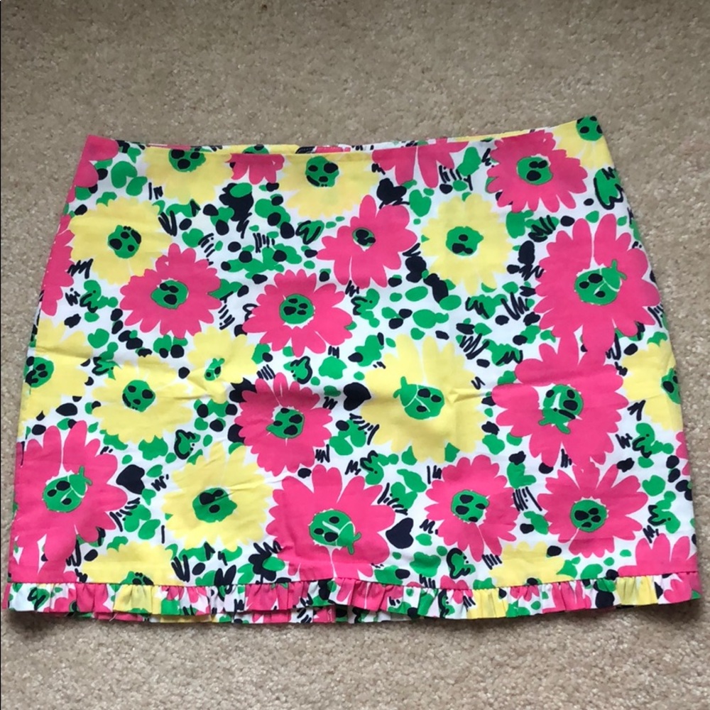 NWOT Lilly Pulitzer Skirt in Floral Pink Yellow